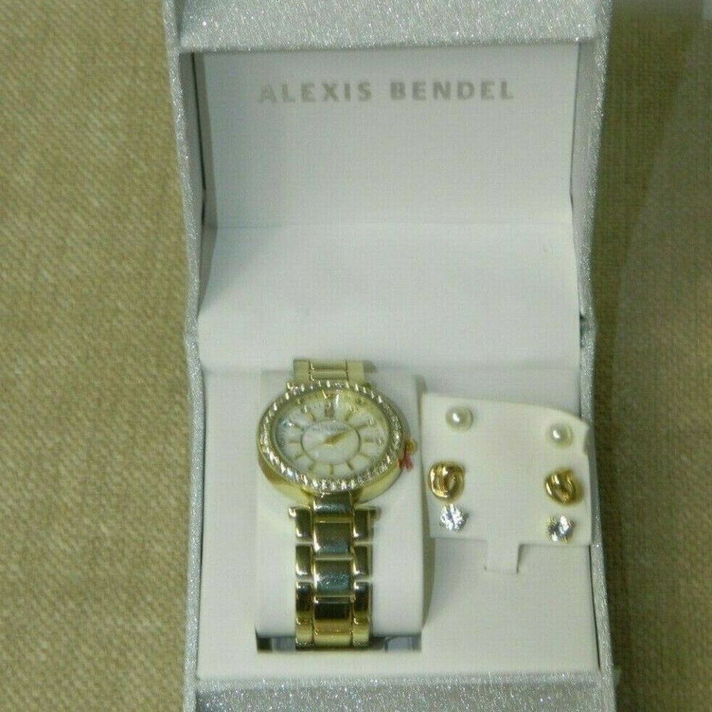 Alexis‎ Bendel  Watch and Earrings Gold Piece Boxed